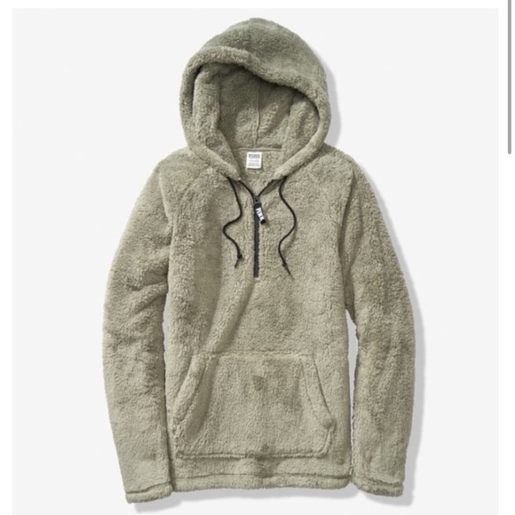 New Victoria’s Secret half teddy zip up in sage green size large new never worn - Picture 2 of 6